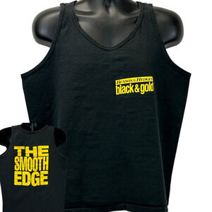 Vintage 90s Benson & Hedges Cigarettes Tank Top Shirt Black & Gold USA L Large